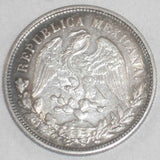 Mexico Crown Size Silver Coin 1909 Mo. G.V. One or Un Peso Eagle Snake in Beak