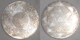1895 Morocco 5 Dirhams Silver Coin 1313 AH Lightly Toned Berlin Mint AU++