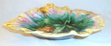 Antique Griffin, Smith and Hill Etruscan 9" Majolica Colorful Begonia Leaf Tray