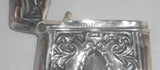 Antique Sterling Silver Match Safe or Vesta Repousse Escutcheon and Scroll Design