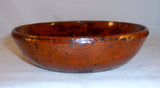 Antique Brown Colored Redware Manganese Glazed Deep Dish or Bowl SE Pennsylvania