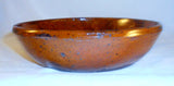 Antique Brown Colored Redware Manganese Glazed Deep Dish or Bowl SE Pennsylvania