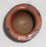 Old Redware Miniature Jar Blood Letting Vessel? Bulbous Shape Wide Surface Rim