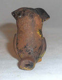 Antique Hand Molded and Polychrome Painted Redware Miniature Owl Whistle