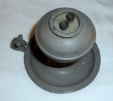 Antique Pewter Fluid or Whale Oil Lamp Tulip Bulb-Shaped Reservoir Two Burners