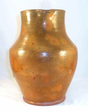 Antique New England Lead Glazed Redware Pitcher Applied Handle & Pinched Spout