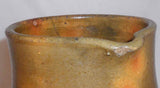 Antique New England Lead Glazed Redware Pitcher Applied Handle & Pinched Spout