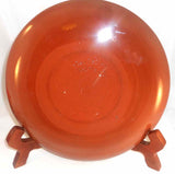 Oley Valley Pottery PA Redware Platter Sgraffito Horseman w/ Horn+Whip & Tulips