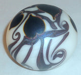 Vintage Orient & Flume Art Glass Paperweight Cobalt Blue Hearts & Vines Design
