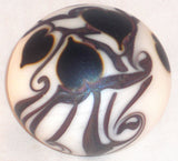 Vintage Orient & Flume Art Glass Paperweight Cobalt Blue Hearts & Vines Design