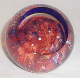 1994 Glass Eye Studio's Orion's Belt Paperweight Cobalt Blue, Purple, and Gold