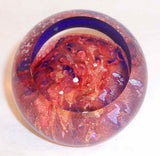 1994 Glass Eye Studio's Orion's Belt Paperweight Cobalt Blue, Purple, and Gold
