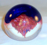 1994 Glass Eye Studio's Orion's Belt Paperweight Cobalt Blue, Purple, and Gold