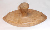 Old Welsh Carved Wood Elongated Butter Print Tulip & Star Flowers Flattened Grip