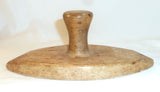 Old Welsh Carved Wood Elongated Butter Print Tulip & Star Flowers Flattened Grip