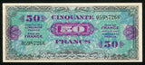 Nice 1944 France Allied Military Currency Banknotes 50 Francs P117a Choice VF+