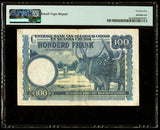1952 Belgian Congo & Ruanda-Urundi Bank 100 Francs Banknote Elephants PMG VF 25