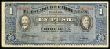 1915 Currency Series A State Chihuahua Mexico One Peso Banknote PS530e Nice VF