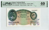 1940 National Bank of Egypt 50 Piastres Banknote Signed Edward Cook P21a XF 40