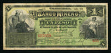 1914 State of Chihuahua Mexico El Banco Minero One Peso Banknote P #S162e VF+