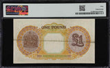 1947 The Bahamas Government One Pound Banknote P# 11e King George VI PMG AU50
