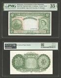Bahamas Government 1953 Four Shillings Banknote P# 13b Queen Elizabeth II VF 35