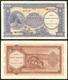 1962 Belgian Congo Ruanda-Urundi Central Bank 1000 Francs Banknote P2a PMG VF30