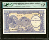 1962 Belgian Congo Ruanda-Urundi Central Bank 1000 Francs Banknote P2a PMG VF30