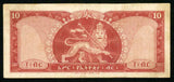 1966 No Date Ethiopia 10 Dollars Banknote Emperor Haile Selassie Pick 27a VF+