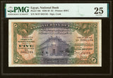1940 National Bank of Egypt 5 Pounds Banknote P# 19b Edward Cook Signature VF 25