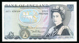 Currency Great Britain 5 Pounds Banknote P-378c 1980-87 Somerset Prefix JU71 UNC