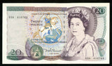 1984-1988 Great Britain Twenty Pounds Queen Elizabeth Signed Somerset Prefix 53A