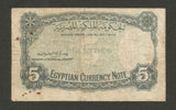 Elusive Egypt 5 Piastres Banknote Signed El Emary King Farouk at Left P 165b VF+
