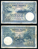 1948 Bank of Belgian Congo Twenty Francs Banknote Pick #15F Nice Very Fine
