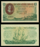 Currency 1962 South African Reserve Bank 10 Rands Banknote Van Riebeeck P# 107b