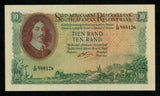 Currency 1962 South African Reserve Bank 10 Rands Banknote Van Riebeeck P# 107b