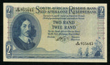 Nice 1962 South African Reserve Bank Two Rands Banknote Van Riebeeck P# 104b UNC