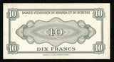1960 Rwanda and Burundi Ten Francs Banknote Pick Number 2a Choice Extremely Fine