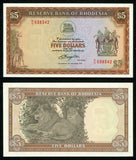 1978 Reserve Bank of Rhodesia 5 Dollars Banknote P #36b Apparent Uncirculated