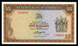 1978 Reserve Bank of Rhodesia 5 Dollars Banknote P #36b Apparent Uncirculated