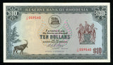 1975 Reserve Bank of Rhodesia 10 Dollars Banknote P #33i Apparent Uncirculated