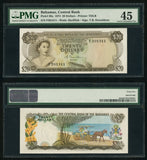 L1974 The Central Bank of The Bahamas 20 Dollars Banknote P# 39a Choice XF