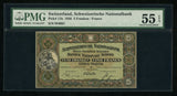 1936 Switzerland Banknote 5 Francs Currency William Tell Pick# 11h PMG AU 55 EPQ