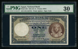 1940 National Bank of Egypt One Pound Banknote Signed Cook P22b Very Fine 30