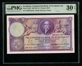 1953 Commercial Bank of Scotland Ltd Five Pounds Sterling Banknote P# S333 VF 30