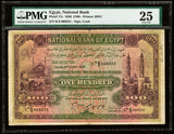 1936 Egypt One Hundred Pounds Banknote Pick No. 17c Signed Edward Cook PMG VF 25