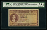 1962 South African Reserve Bank One Rand Banknote Van Riebeeck P# 103b AU 58 EPQ