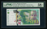 1994 France 500 Francs Banknote Marie& Pierre Curie Pick# 160a Choice AU 58 EPQ