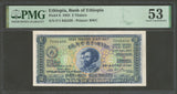 Currency 1 June 1933 Ethiopia 2 Thalers Emperor Haile Selassie Pick# 6 PMG AU 53