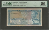 1966 No Date Ethiopia 50 Dollar Banknote Emperor Haile Selassie P# 28a PMG AU 50
